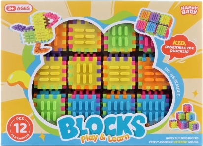 Snap-together building blocks set, 12 pcs