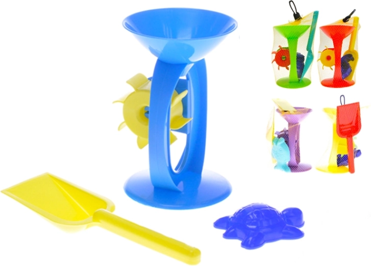 Komplet za pesek z mlinčkom, lopatko in modelčkom (3 kosa)