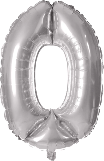 Foliasti balon številka 0 30 cm srebrn TORO