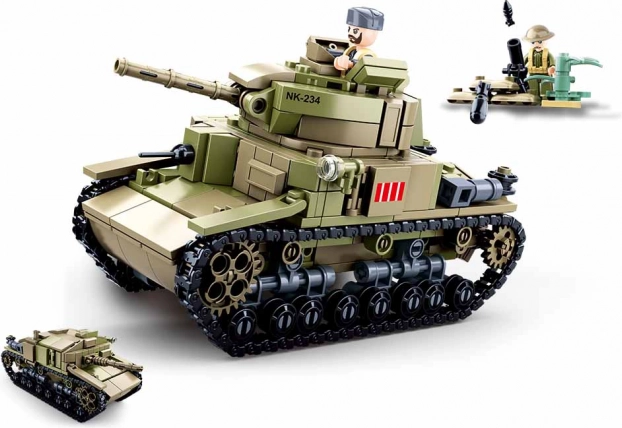 Sluban Army srednji italijanski tank 2v1 gradbeni komplet
