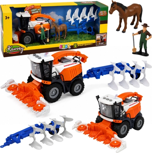 Kids combine harvester with header and plow – farmer and horse, lights and sounds (4 pieces)