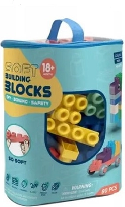 Mehke gradbene kocke za otroke 80 kosov