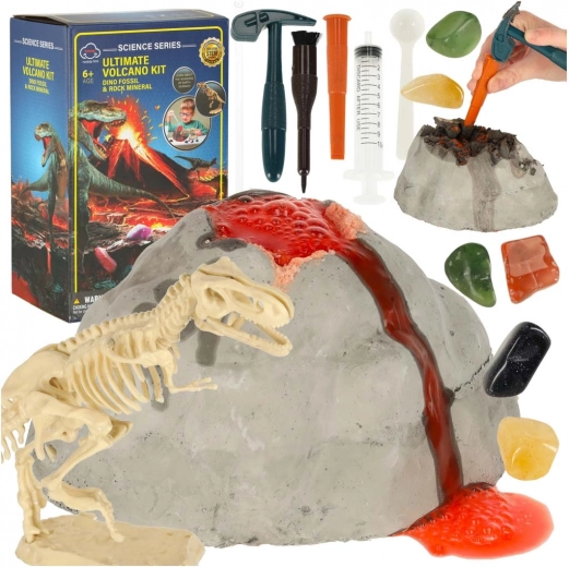 izobraževalni komplet – vulkan z dinozavrom in poskus lave
