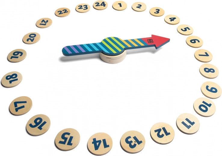 Lesena zunanja igra Zavrti puščico – barve in številke