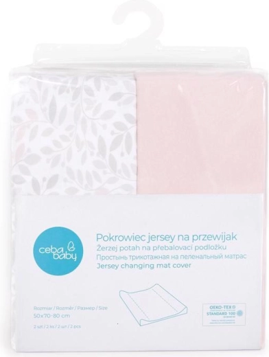 Ceba prevleka za previjalno podlogo 50 × 70 cm, 2 kosa, Candy Pink in Twigs