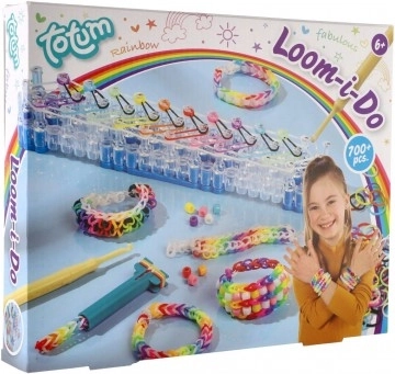 Kreativni set za izdelavo zapestnic Loom-i-Do z pletilnim statvom in 700+ elastikami