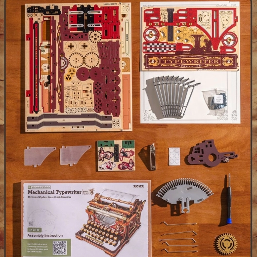 Laser pre-cut wooden parts for DIY assembly