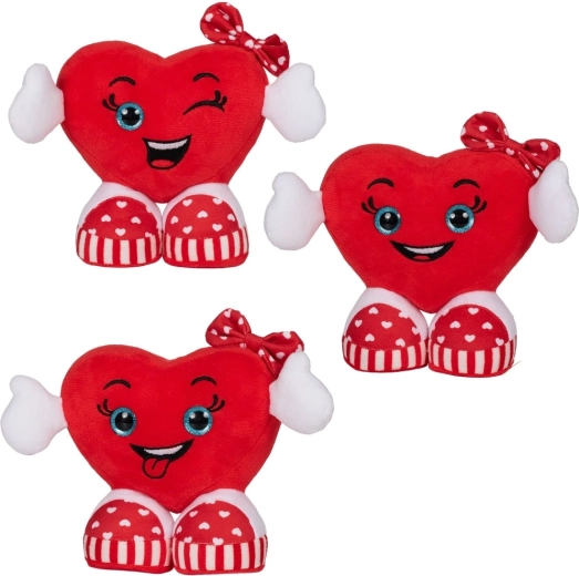 plišasto valentinovo srce z rokami in supergami 15 cm