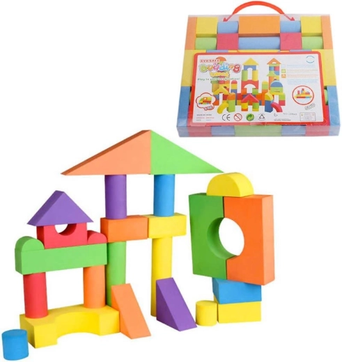Baby Soft barvne penaste kocke – gradbeni komplet 38 kosov