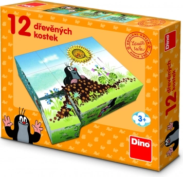 Dino Lesenične kocke Krtek - Krtek Leto, 12 kom