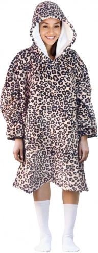 grelna prevelika kapucar dekica COZY NOXXIEZ z leopardjim potiskom