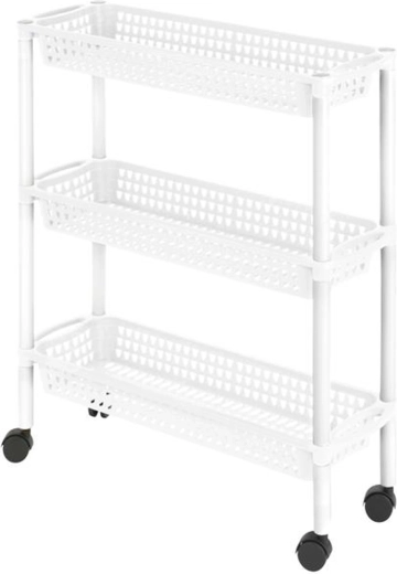 Heidrun plastični voziček-regal s 3 košarami 60 × 18 × 61 cm (mešanica barv)