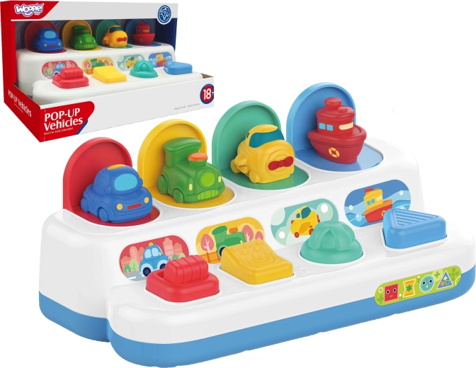 Woopie Baby izobraževalna igrača z izskočnimi vozili