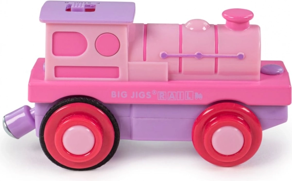 Električna lokomotiva Bigjigs Rail rožnata