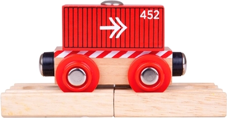 Bigjigs Rail vagon z rdečim kontejnerjem