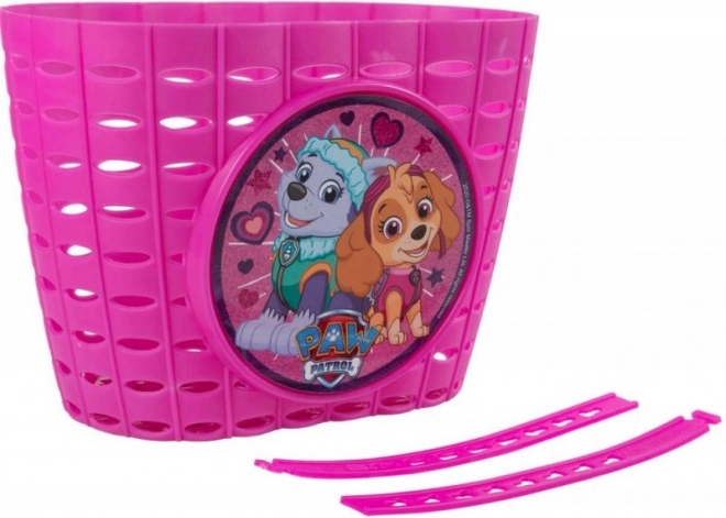 otroška košara za kolo z motivom PAW PATROL – rožnata