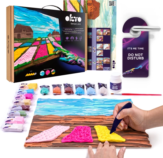 Okto Sensory Art ustvarjalni komplet Cvetlične gredice na Nizozemskem 30 × 40 cm