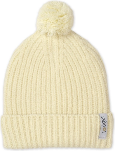 Lodger merino hat butter with pompom (6–12 months)