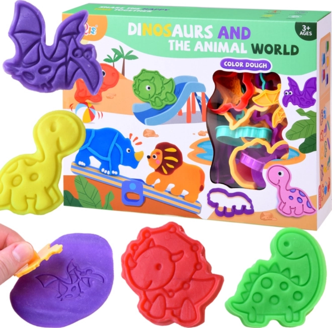 Komplet plastelina z dinozavrovimi modelčki