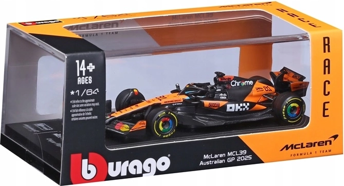 BBU zbirateljski model formule McLaren MCL39 1:64 z voznikom Oscarjem Piastrijem
