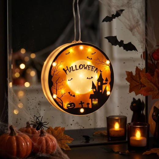Halloweenska 3D dekorativna LED-svetilka na baterije