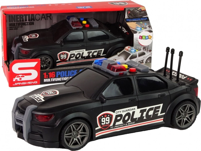 Policijski športni avto 1:16, črn z zvokom