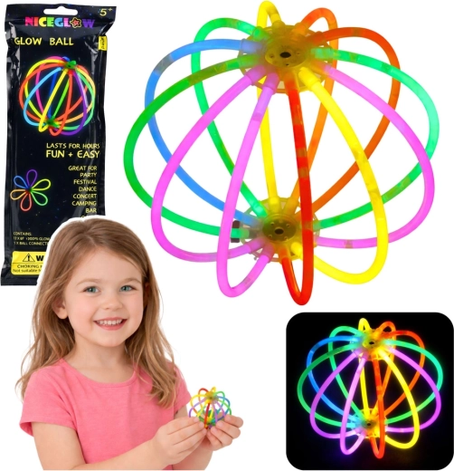Dvojna svetleča zapestnica z metuljčkom Neon Glow 20 cm