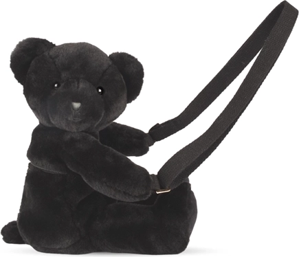 Doudou plišasta torbica čez ramo – medvedek, črna 30 cm