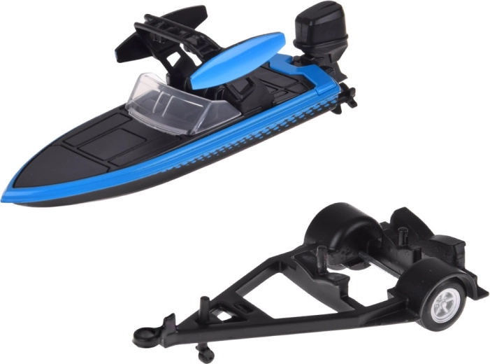 Prikolica z motornim čolnom za akcijske scenarije