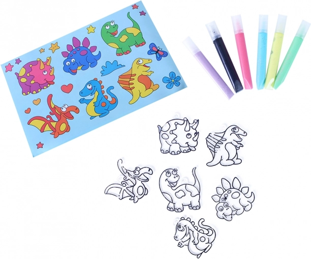 Set okenskih okraskov Dinozavri