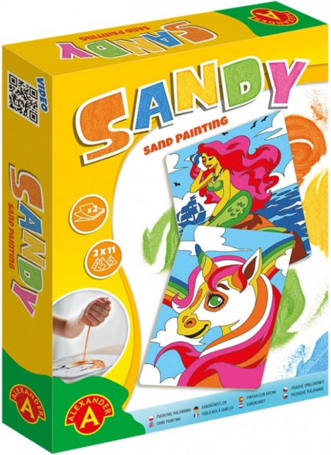 Peščene poslikave - Sandy - Morska deklica, Samorog