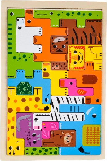 Wooden animal puzzle set for kids
