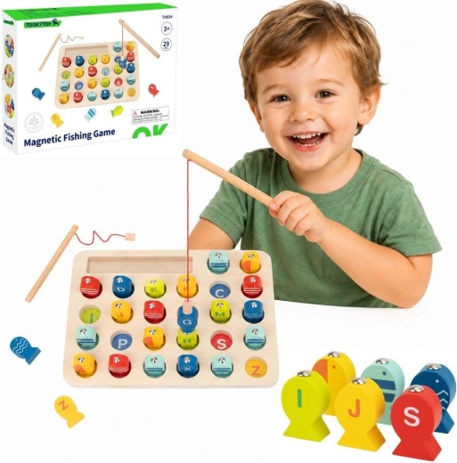 Lesena magnetna ribiška igra s črkami Tooky Toy