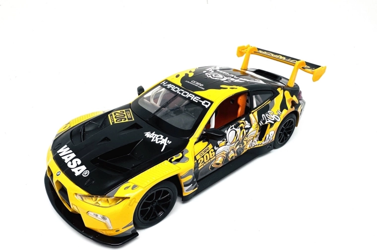 BMW M4 GT3 WASA car model 1:24 with lights and sound