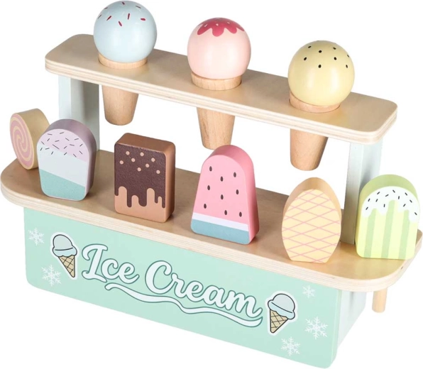 Pastel wooden ice creams for creative play