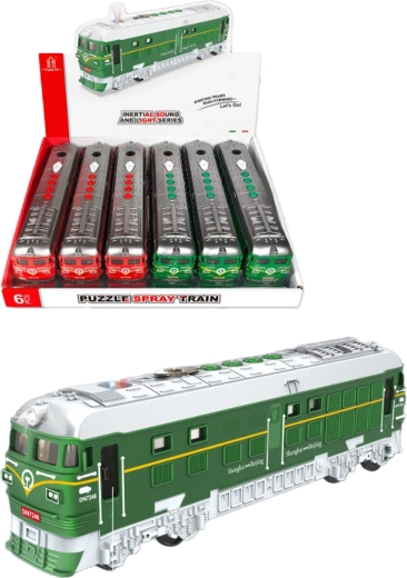 Otroški vlakec Spray train z realistično paro, svetlobo, zvokom in odpiranjem vrat 28 cm