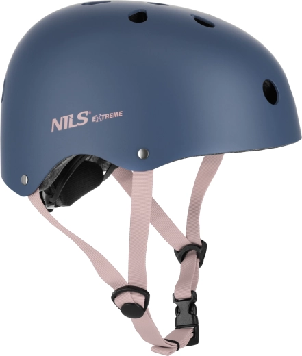 Čelada NILS Extreme Pro za rolanje in kolesarjenje – modra – S (52–56 cm)