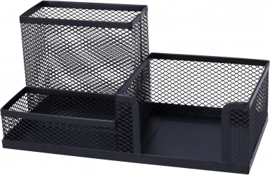 Pisarniško stojalo za pisala, črna žica, set 20,3 × 10,4 × 9,5 cm
