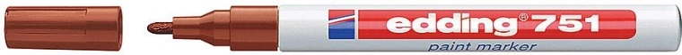 Lakiran označevalnik edding 751 rjav, 1–2 mm