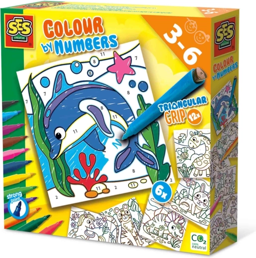 Color-by-Number Animals with Triangular Markers