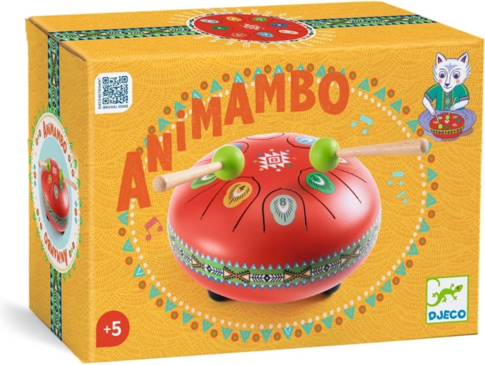 Djeco Animambo rdeči jezičasti boben z notami