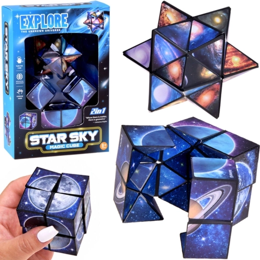 Magična transformacijska kocka 2v1 Star Sky – vesoljska sestavljanka