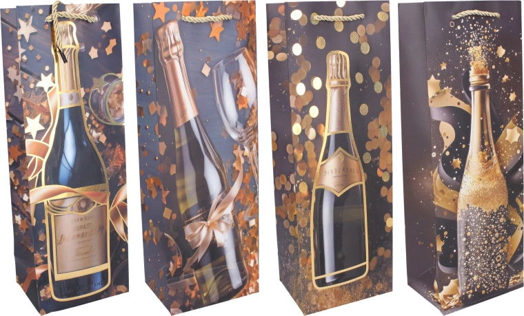 Darilna vrečka za steklenico M 35 × 12 × 9 cm Celorok – 1 kos