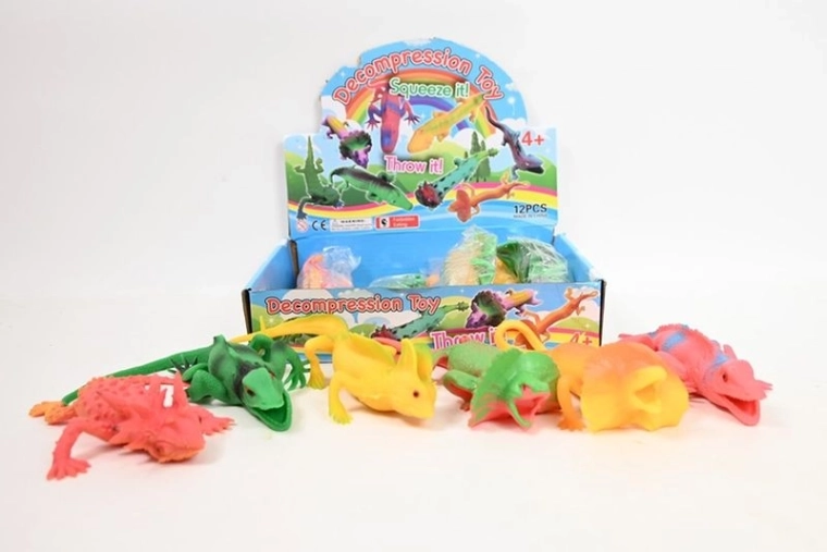 Gniotek Jaszczurka – stiskalna igrača kuščar (12 kosov v prodajnem displeju)