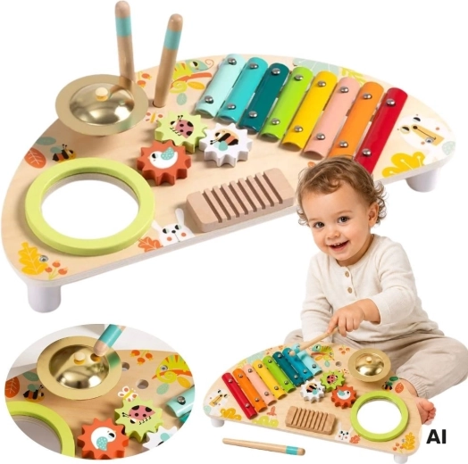 Tooky Toy večnamensko leseno glasbeno središče za otroke