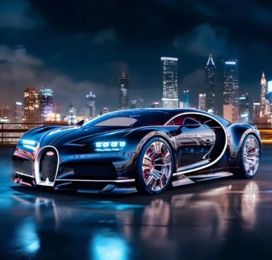 Norimpex diamantno slikanje črni Bugatti Chiron 30 × 40 cm