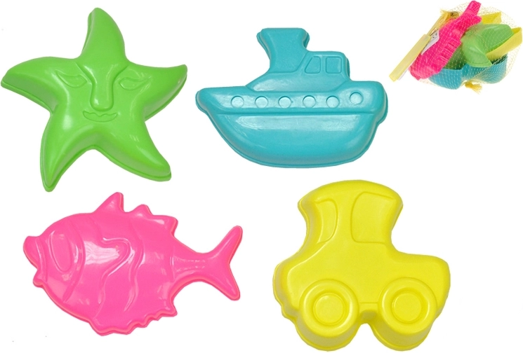 Barvni modelčki za pesek 11–13 cm – 4 kosi