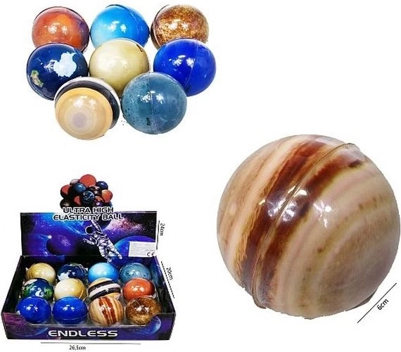 Super odbojna žogica Planeti 6 cm