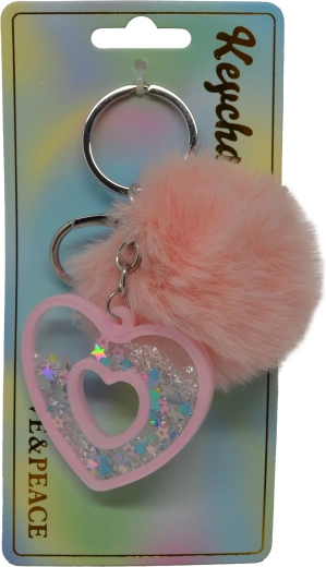 Rožnat obesek za ključe v obliki srca