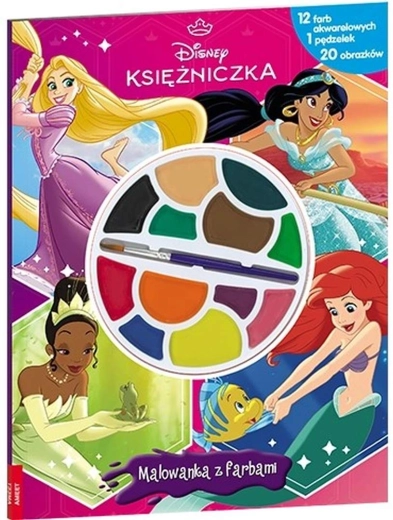 Disney princeske – pobarvanka z akvarelnimi barvami